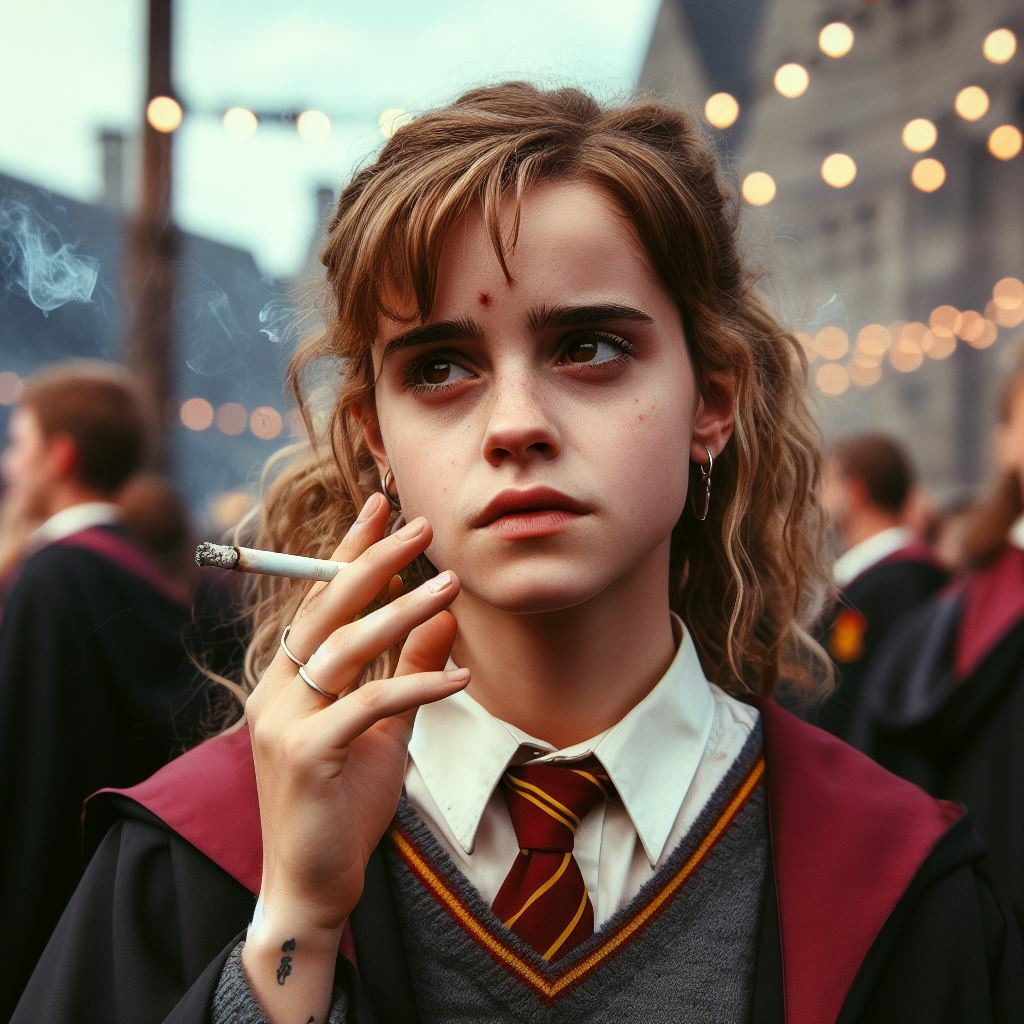 Emma Watson - Hermione - Smoking Fetish AI Art — 13